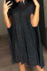 Black Elegant Solid Sequins Patchwork Half A Turtleneck Straight Dresses