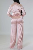 Red Casual Solid Patchwork Turndown Collar Long Sleeve Two Pieces