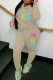 Khaki Casual Letter Print Basic Hooded Collar Long Sleeve Two Pieces