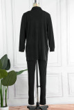 Pink Casual Solid Patchwork Turndown Collar Long Sleeve Three Pieces