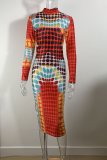 Colour Street Print Patchwork Turtleneck Dresses