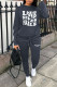 Blue Casual Print Patchwork O Neck Long Sleeve Two Pieces
