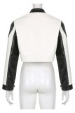 Black White Street Patchwork Patch Outerwear