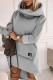 Grey Casual Solid Patchwork Turtleneck Long Sleeve Dresses