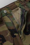 Camouflage Street Camouflage Print Ripped Harlan Mid Waist Harlan Full Print Bottoms