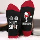 Black Red Casual Daily Print Patchwork Sock