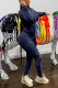 Black Sexy Solid Hollowed Out Patchwork Turtleneck Long Sleeve Two Pieces