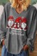 Grey Casual Print Basic V Neck Tops