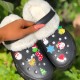 Black Casual Living Hollowed Out Patchwork Round Keep Warm Comfortable Shoes