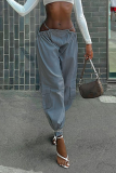 Grey Street Solid Draw String Harlan Mid Waist Harlan Solid Color Bottoms