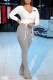 White Grey Casual Print Letter V Neck Long Sleeve Two Pieces
