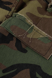 Camouflage Street Camouflage Print Ripped Harlan Mid Waist Harlan Full Print Bottoms