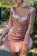 Pink Sexy Solid Sequins Patchwork Feathers Square Collar One Step Skirt Dresses