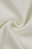 White Sexy Solid Patchwork Buttons Turn-back Collar Outerwear