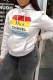 White Street Print Letter Hooded Collar Tops