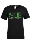 Black Street Daily Print Letter O Neck T-Shirts
