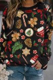 Green Casual Print Patchwork O Neck Tops