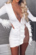 White Sexy Solid Patchwork See-through Feathers O Neck Pencil Skirt Dresses