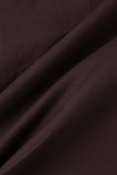 Skin Color Casual Street Solid Patchwork Pocket Loose Low Waist Wide Leg Solid Color Bottoms