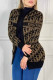 Khaki Casual Letter Patchwork Hooded Collar Tops