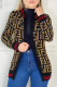Khaki Casual Letter Patchwork Hooded Collar Tops