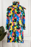 Camouflage Casual Camouflage Print Patchwork Cardigan Hooded Collar Outerwear