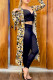 Black Casual Print Letter Cardigan Collar Outerwear