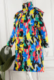 Camouflage Casual Camouflage Print Patchwork Cardigan Hooded Collar Outerwear