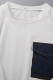 Black Casual Solid Patchwork O Neck Long Sleeve Two Pieces