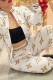 White Casual Print Letter Zipper Collar Long Sleeve Two Pieces