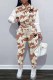 Light Color Street Camouflage Print Letter Mandarin Collar Long Sleeve Two Pieces