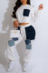 White Casual Solid Patchwork O Neck Long Sleeve Two Pieces