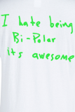 White Casual Street Print Letter O Neck T-Shirts