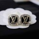 Black Simplicity Letter Hot Drill Earrings