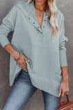 Green Fashion Casual Solid Patchwork Hooded Collar Tops