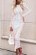 White Sexy Solid Patchwork O Neck One Step Skirt Dresses