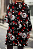 Christmas Tree Casual Print Patchwork Cardigan Collar Outerwear
