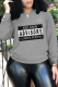 Grey Casual Street Print Patchwork Letter O Neck Tops