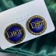 Blue Vintage Letter Patchwork Earrings