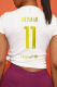 White Sportswear Party Print Letter O Neck T-Shirts