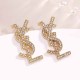 Gold Elegant Letter Hot Drill Earrings