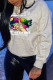 Grey Casual Print Patchwork Basic Hooded Collar Tops