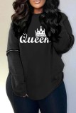 Green Casual Letter Print Ripped Backless O Neck Tops