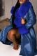 Blue Street Solid Patchwork Turndown Collar Outerwear(Prevail in Kind)