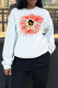 White Street Cute Print Patchwork O Neck Tops