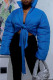 Blue Casual Street Solid Bandage Patchwork Turndown Collar Outerwear
