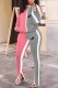 Pink Casual Print Patchwork Zipper Collar Long Sleeve Two Pieces
