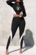 Black Street Print Letter O Neck Long Sleeve Two Pieces