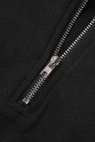 Orange Casual Sportswear Solid Patchwork Zipper Collar Long Sleeve Two Pieces