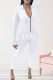 White Sexy Print Letter Zipper Collar Jumpsuits